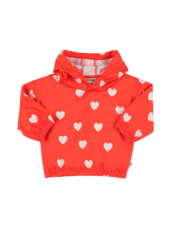 Mini Rodini: Sweatshirt aus recyceltem Technostoff mit Druck - Rot - kids-girls_0 | Luisa Via Roma