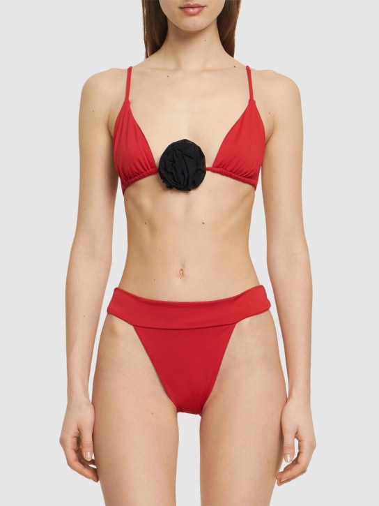 Weworewhat: Cooper bikini top w/ rose - Red - women_1 | Luisa Via Roma