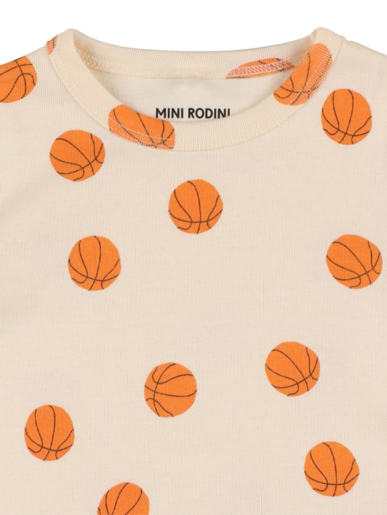 Mini Rodini: Bedrucktes T-Shirt aus Baumwolle - Wollweiß - kids-girls_1 | Luisa Via Roma