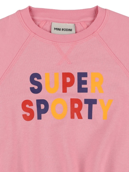Mini Rodini: Sweat-shirt en coton imprimé - Rose - kids-girls_1 | Luisa Via Roma