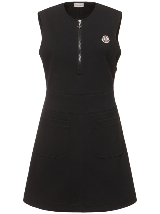 Moncler: Cotton blend dress - 블랙 - women_0 | Luisa Via Roma