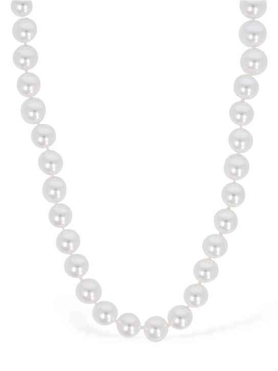Dsquared2: 人造珍珠链条项链 - 白色/银色 - men_1 | Luisa Via Roma