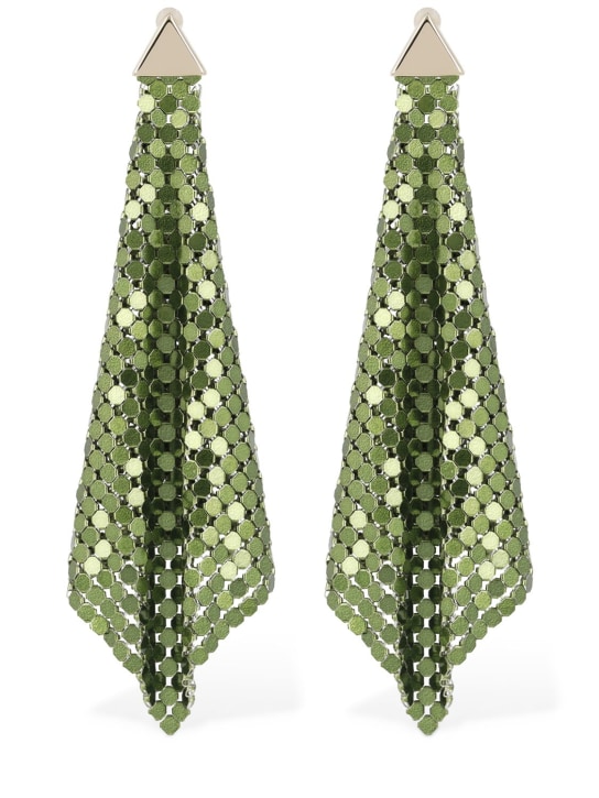 Rabanne: Draped chainmail pendant earrings - Yeşil - women_0 | Luisa Via Roma