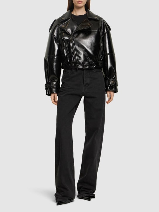 The Andamane: Nove oversize faux leather jacket - Black - women_1 | Luisa Via Roma