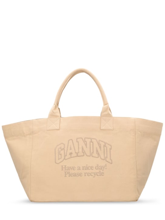 GANNI: XXL canvas shopping bag - women_0 | Luisa Via Roma
