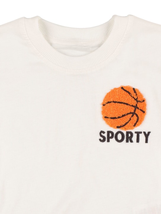 Mini Rodini: Besticktes T-Shirt aus Baumwolle - Weiß - kids-boys_1 | Luisa Via Roma