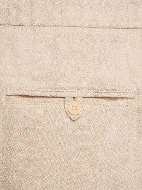 Frescobol Carioca: Oscar linen & cotton chino pants - Sand - men_3 | Luisa Via Roma