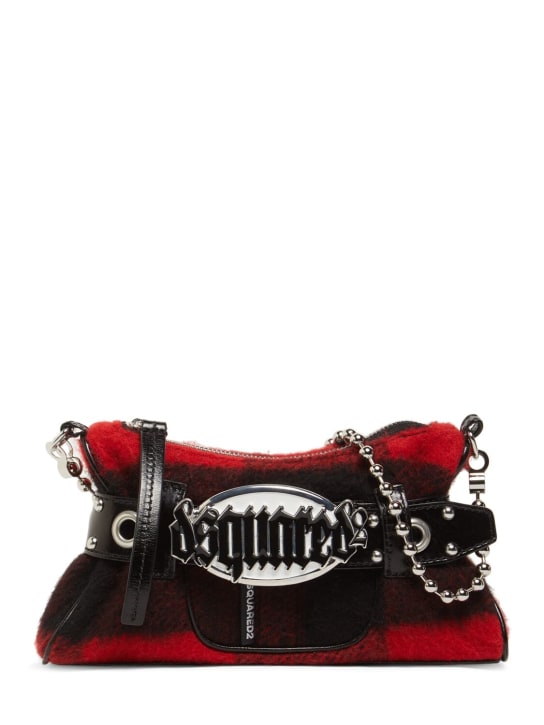 Dsquared2: Gothic Dsquared2 wool blend clutch - Red/Black - women_0 | Luisa Via Roma