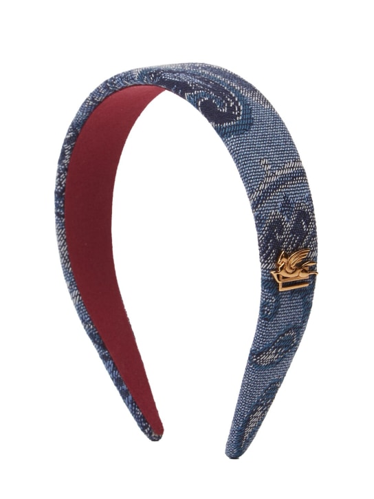 Etro: Fiore denim headband - women_0 | Luisa Via Roma
