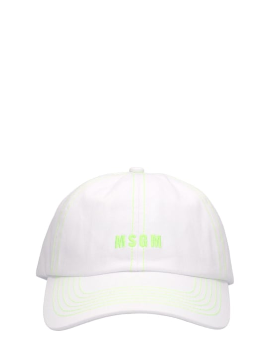 MSGM: Cotton baseball hat - White - kids-girls_0 | Luisa Via Roma