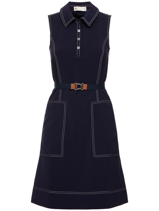 Tory Sport: Top stitch mini golf dress - Mavi - women_0 | Luisa Via Roma