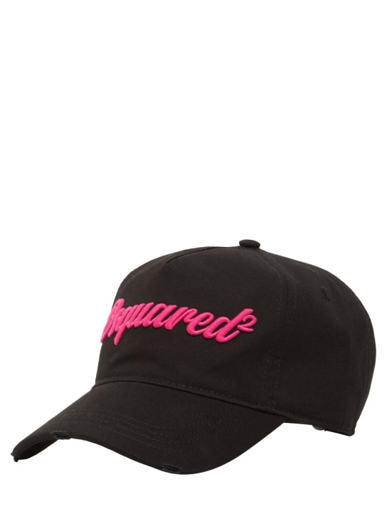 Dsquared2: Baseballkappe mit Dsquared2-Logo - Schwarz/Pink - women_1 | Luisa Via Roma