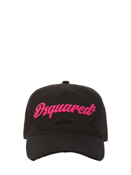 Dsquared2: Baseballkappe mit Dsquared2-Logo - Schwarz/Pink - women_0 | Luisa Via Roma