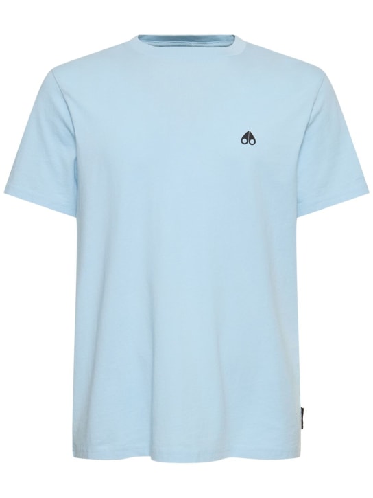 Moose Knuckles: T-Shirt aus Baumwolle „Satellite“ - Hellblau - men_0 | Luisa Via Roma