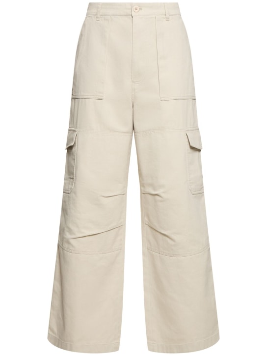 Acne Studios: Patson cotton blend twill cargo pants - Ivory - men_0 | Luisa Via Roma