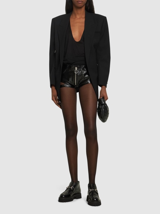 Courreges: Shorts de vinilo - Negro - women_1 | Luisa Via Roma