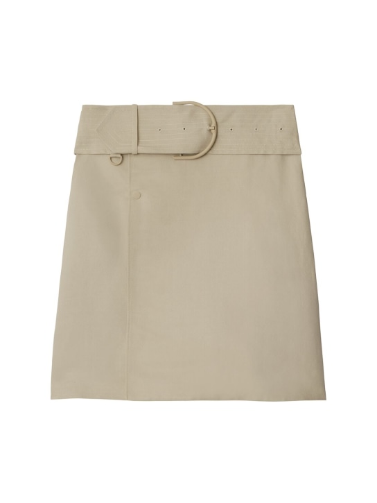 Burberry: Belted midi skirt - Beige - women_0 | Luisa Via Roma