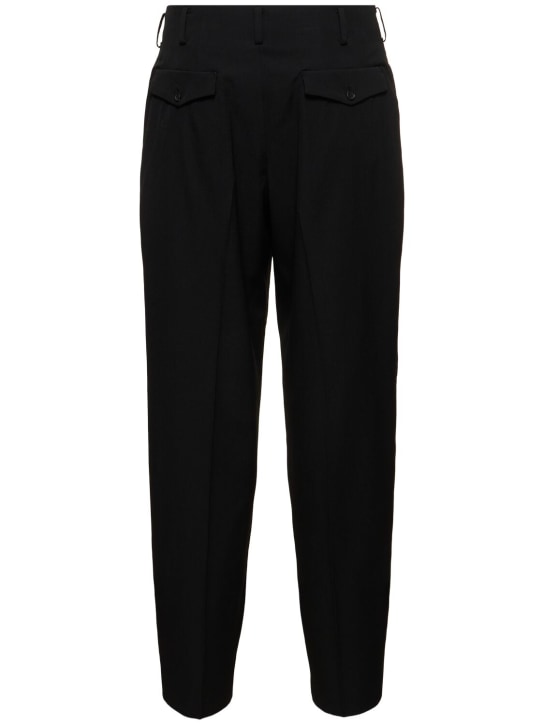 Yohji Yamamoto: Pantaloni Z-2 in gabardina di lana - Nero - men_4 | Luisa Via Roma