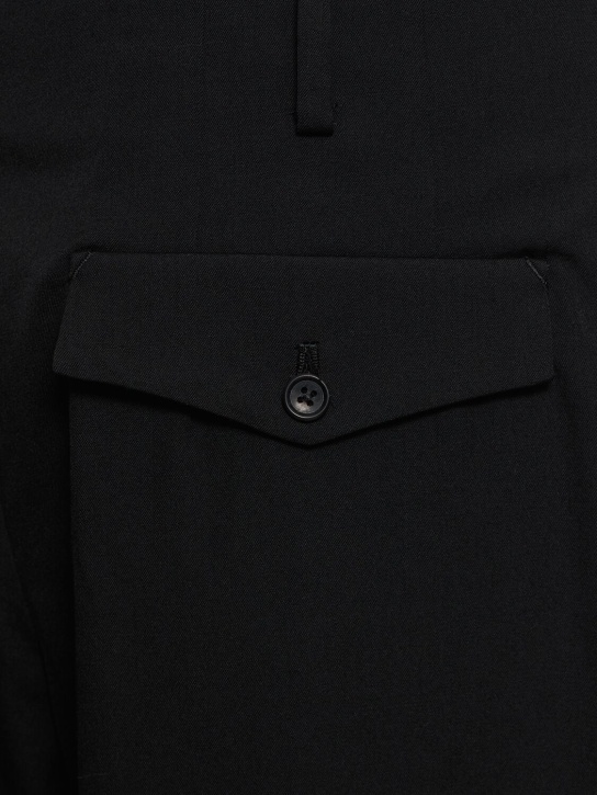 Yohji Yamamoto: Pantaloni Z-2 in gabardina di lana - Nero - men_3 | Luisa Via Roma