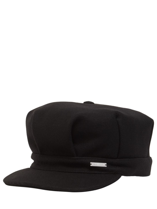 Dsquared2: Hat-titude羊毛混纺棒球帽 - 黑色 - women_1 | Luisa Via Roma