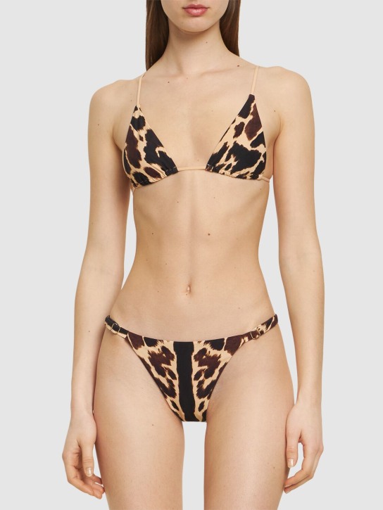 Weworewhat: Cooper triangle bikini top - Beige/Multi - women_1 | Luisa Via Roma
