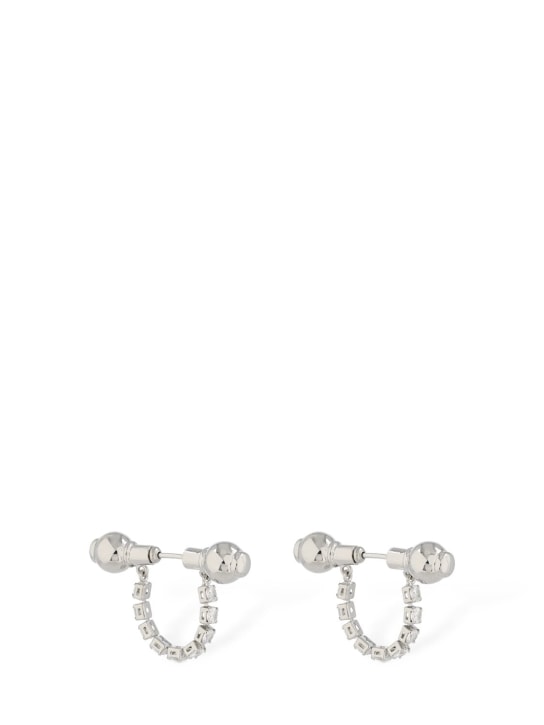 Panconesi: Crystal Barbell stud earrings - Silver - women_1 | Luisa Via Roma
