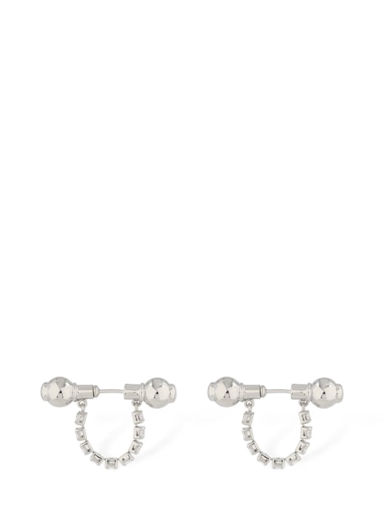 Panconesi: Crystal Barbell stud earrings - Silver - men_0 | Luisa Via Roma