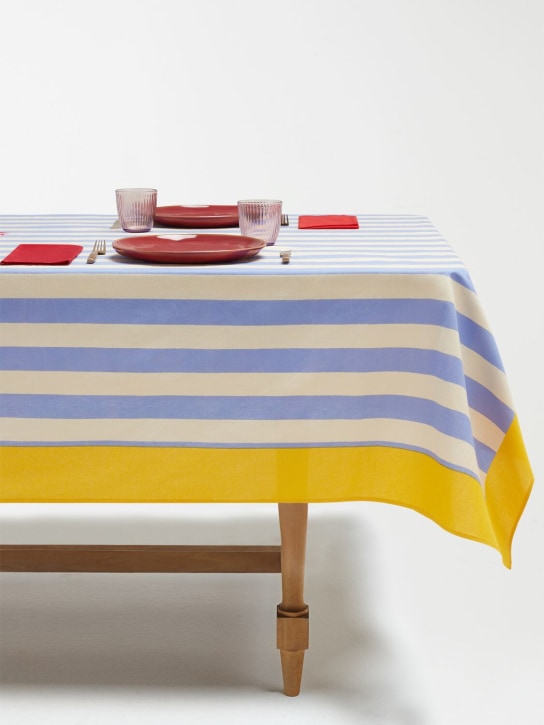 LISA CORTI: Nizam Stripes tablecloth - Blue - ecraft_1 | Luisa Via Roma