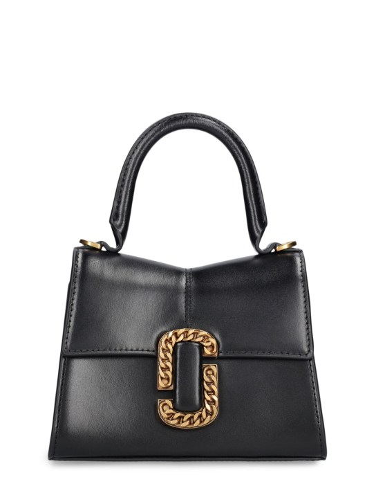 Marc Jacobs: The Mini leather top handle bag - Siyah - women_0 | Luisa Via Roma