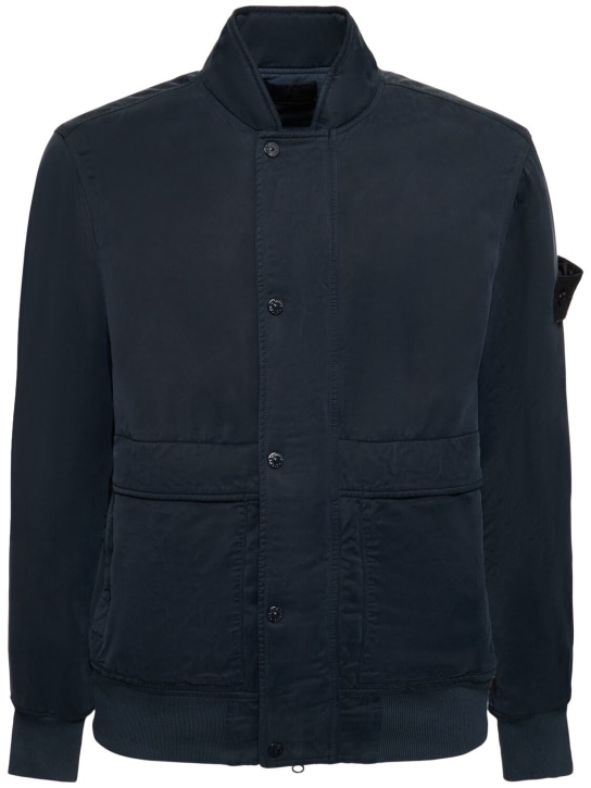 Stone Island: Chaqueta bomber de cupro - men_0 | Luisa Via Roma