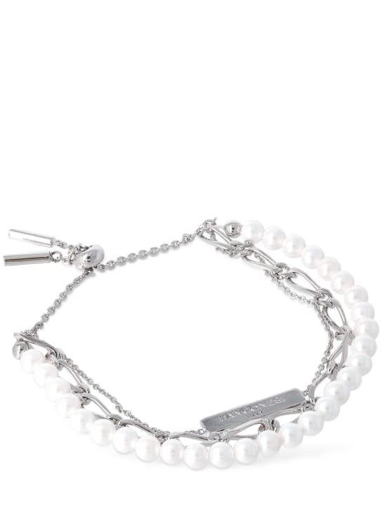 Panconesi: Famiglia Perla bracelet - Silver/White - men_1 | Luisa Via Roma
