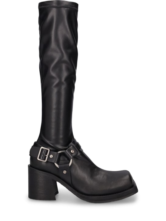 Acne Studios: 80mm Balius faux leather tall boots - Black - women_0 | Luisa Via Roma