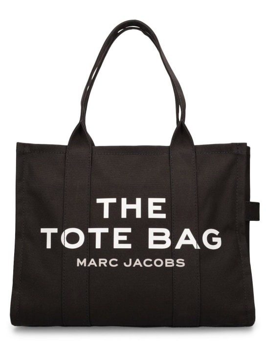 Marc Jacobs: The Large Tote cotton bag - Siyah - men_0 | Luisa Via Roma