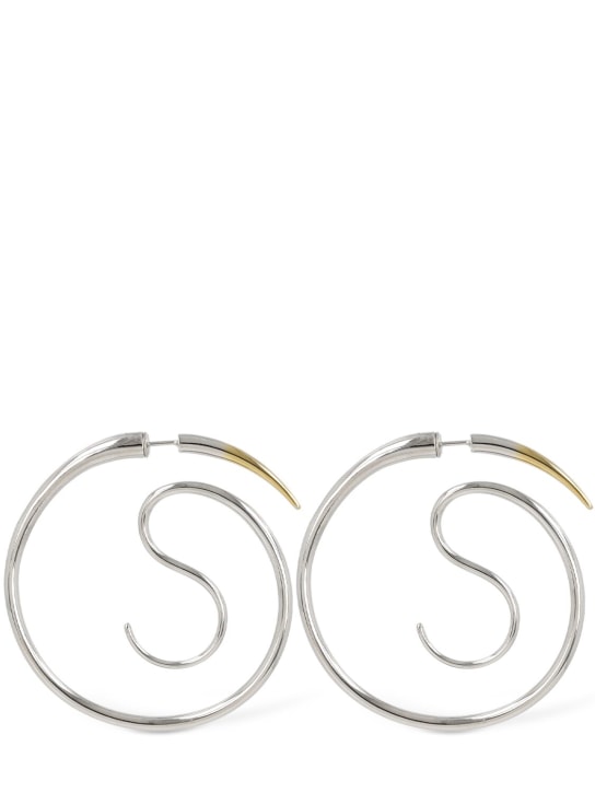 Panconesi: Spina Upside Down hoop earrings - Silver/Gold - men_0 | Luisa Via Roma