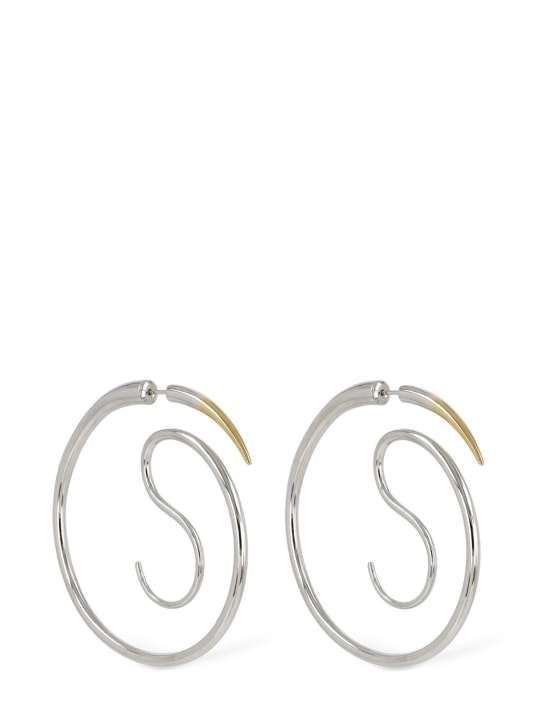 Panconesi: Spina Upside Down hoop earrings - Silver/Gold - men_1 | Luisa Via Roma
