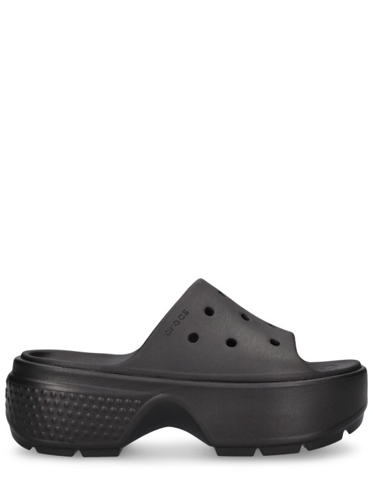 Crocs: Stomp slides - Black - women_0 | Luisa Via Roma
