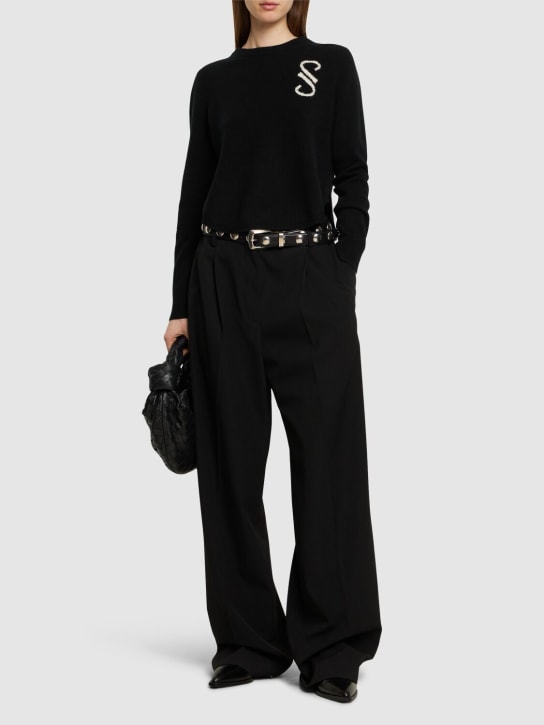 Proenza Schouler: Stella cashmere jacquard sweater - Siyah - women_1 | Luisa Via Roma
