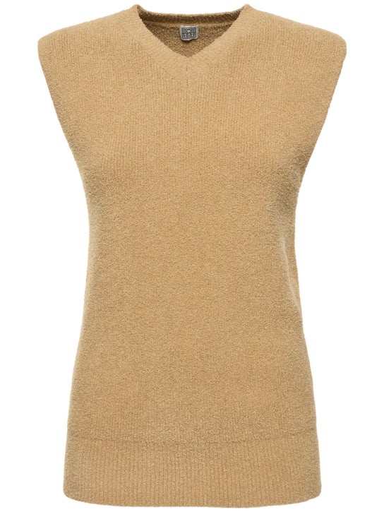 Toteme: Knit terry cotton blend vest - Bej - women_0 | Luisa Via Roma