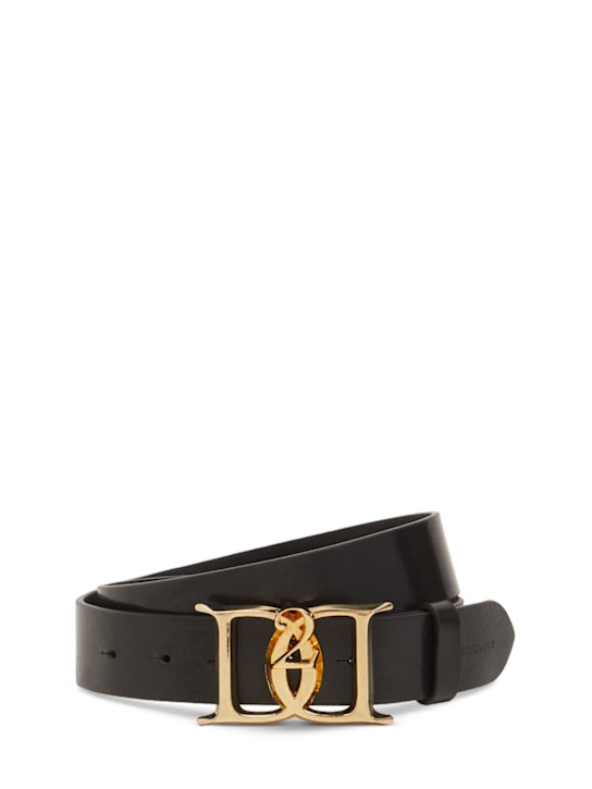 Dsquared2: Ceinture en cuir avec boucle Double D - women_0 | Luisa Via Roma