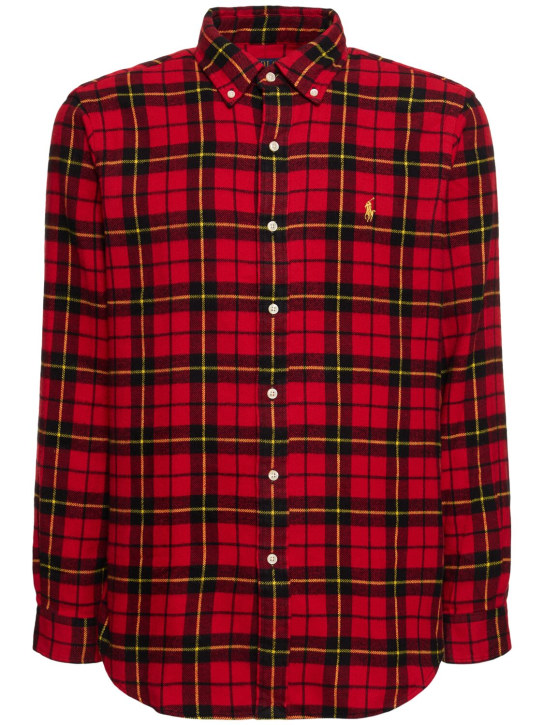 Polo Ralph Lauren: Flannel shirt - Red/Black - men_0 | Luisa Via Roma