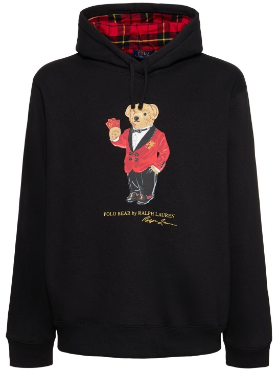 Polo Ralph Lauren: Black Magic Bear hoodie - Polo Black - men_0 | Luisa Via Roma