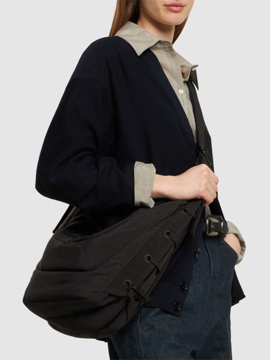 Lemaire: Medium Soft Game shoulder bag - Dark Chocolate - women_1 | Luisa Via Roma