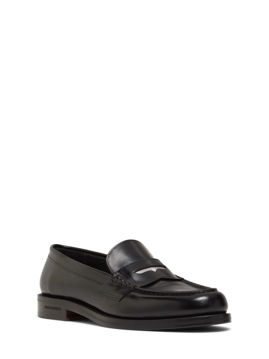 Dsquared2: Beau leather loafers - Black - men_1 | Luisa Via Roma