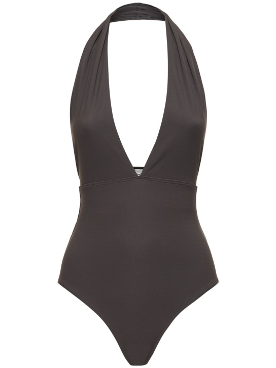 Toteme: Halter neck one piece swimsuit - Grey - women_0 | Luisa Via Roma