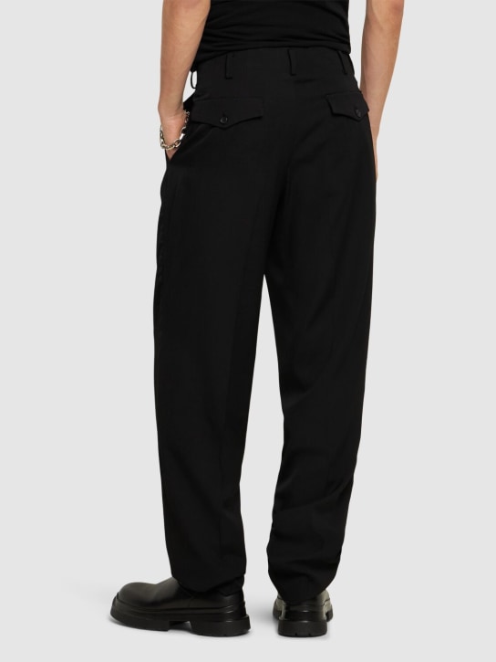 Yohji Yamamoto: Pantaloni Z-2 in gabardina di lana - Nero - men_2 | Luisa Via Roma