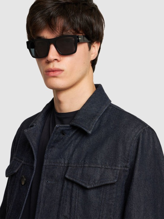 DB Eyewear by David Beckham: DB bold squared acetate sunglasses - Black/Blue - men_1 | Luisa Via Roma
