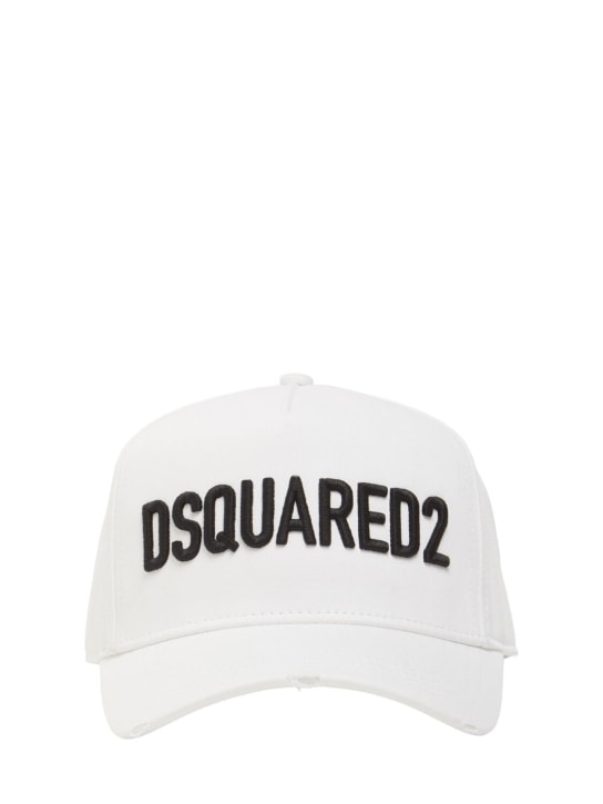Dsquared2: Gorra de baseball de algodón - White - men_0 | Luisa Via Roma