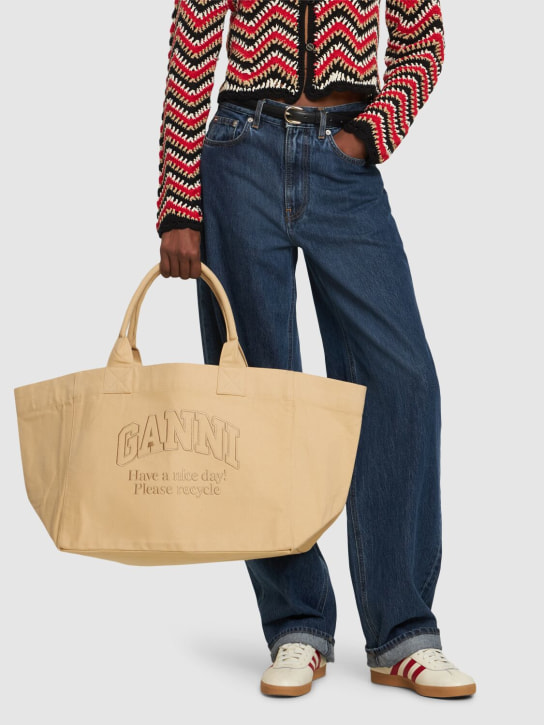GANNI: XXL canvas shopping bag - women_1 | Luisa Via Roma