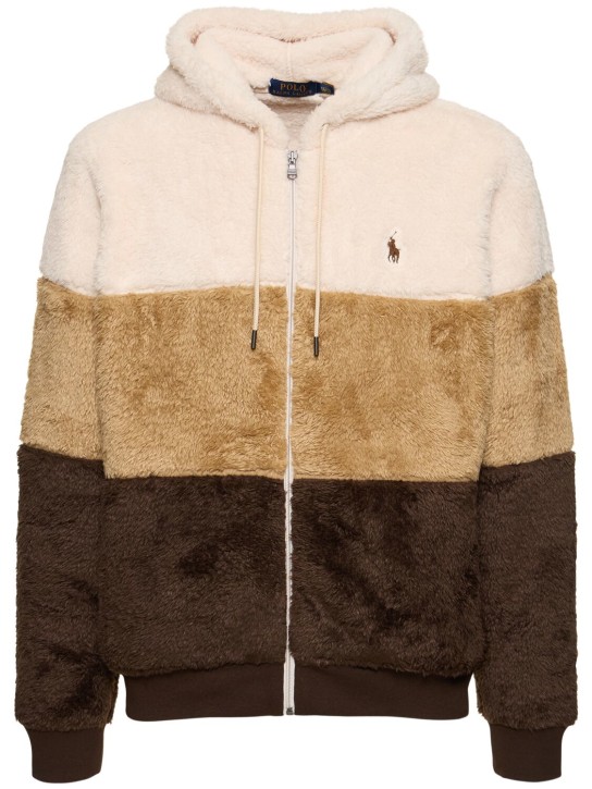 Polo Ralph Lauren: Sweat-shirt zippé à manches longues - Winter Cream - men_0 | Luisa Via Roma