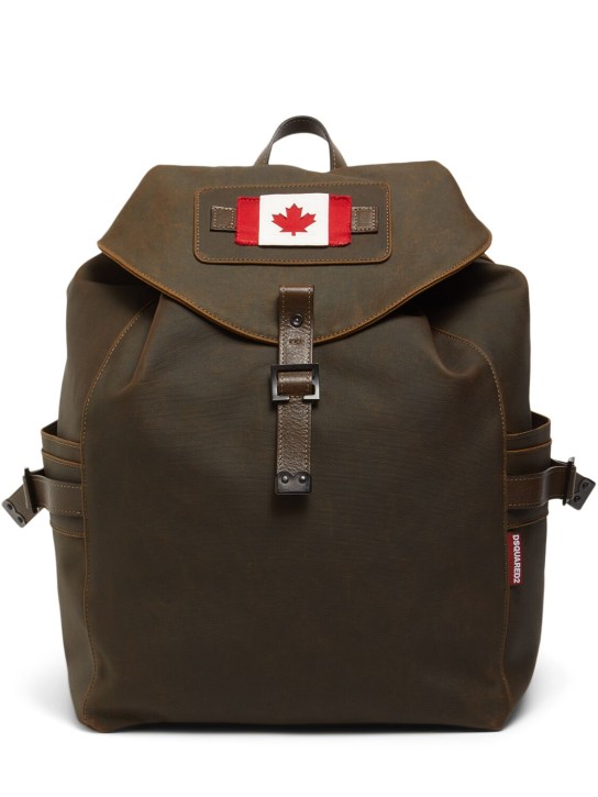 Dsquared2: Canadian flag canvas backpack - Yeşil - men_0 | Luisa Via Roma
